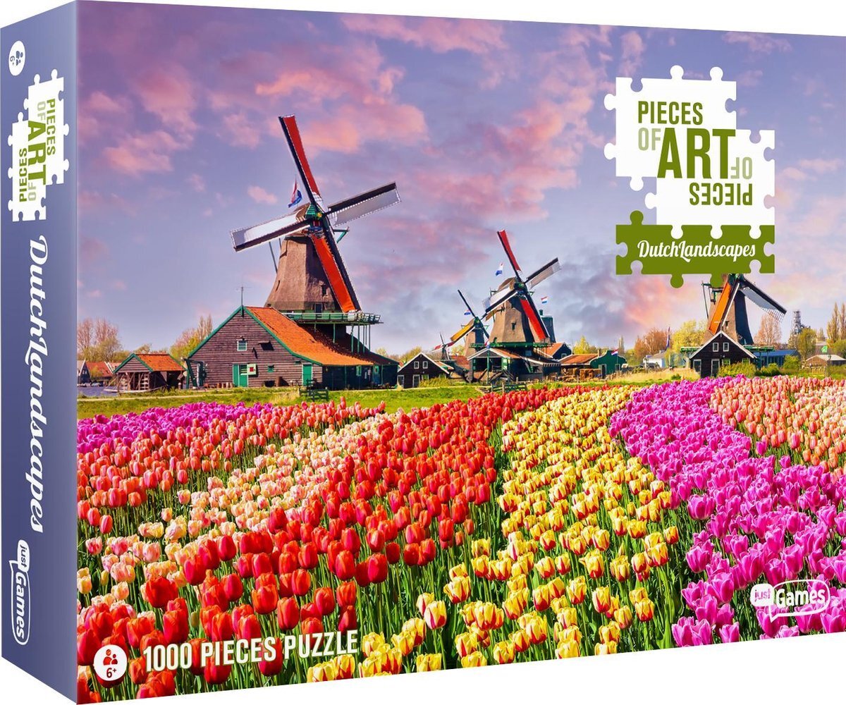 Just Ga Legpuzzel Hollandse molens en tulpenveld (1000 stukjes)