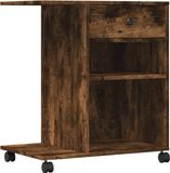 vidaXL Printerkastje met wielen 60x40x68,5 cm gerookt eikenkleurig