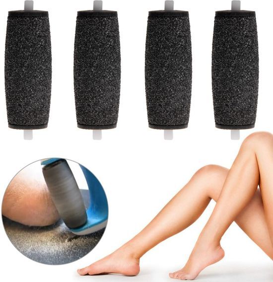 iBright Beauty Voetvijl Verwisselbare Rollers - Extra Grof - 4 stuks - Geschikt voor Scholl Velvet smooth - Eeltverwijderaar Navulling