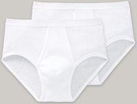 Schiesser Sportslips set van 2 met gulp dubbelrib wit - Original Classics Heren Onderbroek - weiss