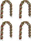 Brixy - Set van 4 Rozenbogen - Tuinbogen - Rankhulp - Bloemenbogen - Voor klimplanten - Metaal - Zwart