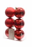 Decoris Kaemingk B.V. Onbreekbare rode kerstballen - 12 stuks - 6 cm diameter
