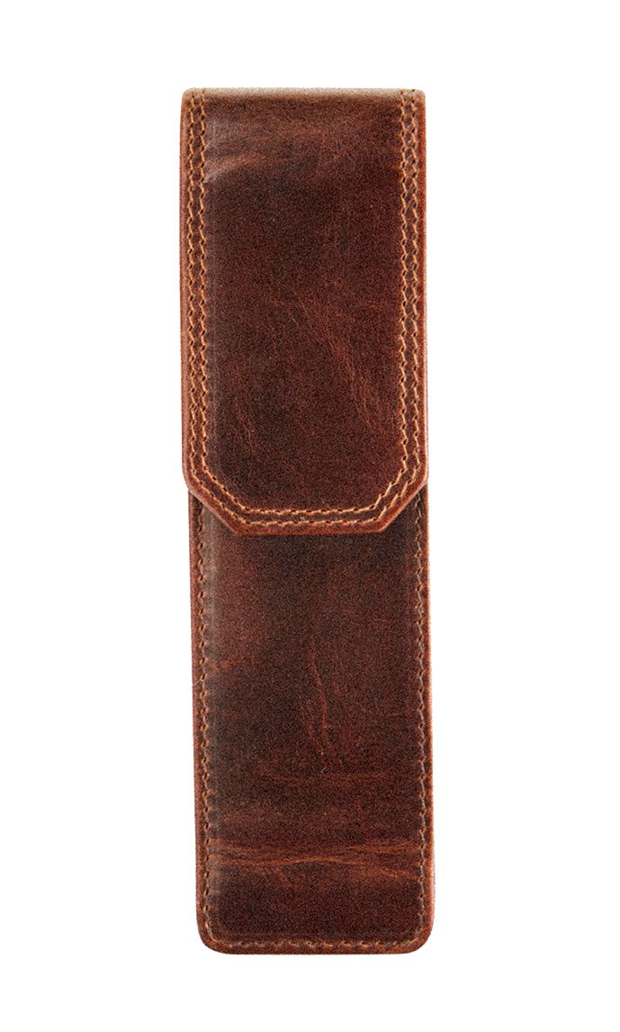 Maverick Lederen Pennen Etui - Bruin