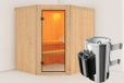 Karibu Lilja Sauna porte en verre bronze poêle 3,6 kW commande externe