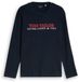 Tom Tailor - T-shirt à manches longues avec imprimé logo - Taille L - bleu captain