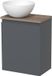 Maxaro Toiletmeubel met waskom | 41 cm Donkergrijs Greeploos front Mat wit Solid surface waskom Middenbruin eiken blad