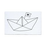 May and Berry Houten stempel - boot, 35x55mm, wit