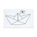 May and Berry Houten stempel - boot, 35x55mm, wit