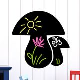Ambiance Sticker leisteen krijtbord - muurstickers, zelfklevend, afwasbaar, paddenstoelen, H110 x L110 cm