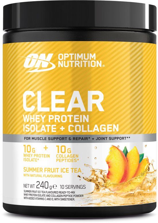 Optimum Nutrition Clear Whey Protein Isolate + Collagen Summer Fruit Ice Tea - 240g