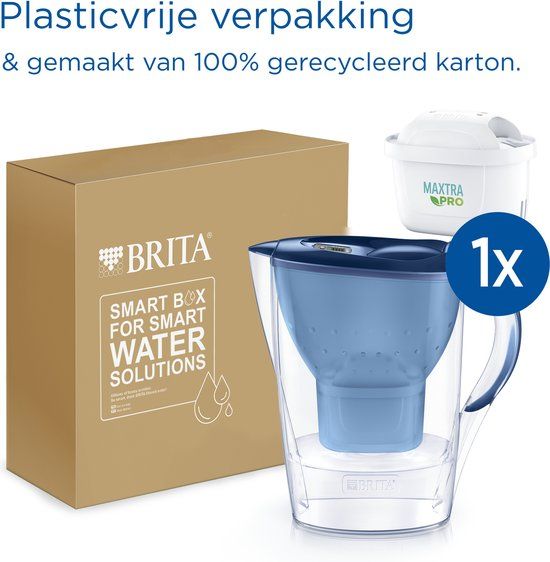 BRITA Marella Waterfilterkan 2.4L - Blauw - Incl. 1 MAXTRA PRO Filter - BPA-vrij