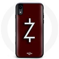 Maniacase Hoesje voor iPhone X Ozark Seizoen 4 Wit Z Logo Rode Achtergrond