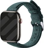 Strap-it Alcantara bandje geschikt voor Apple Watch bandje -Series 1/2/3/4/5/6/7/8/9/10/11/SE/SE2/SE3/Ultra (2) in de afmetingen 44mm / 45mm / 46mm / 49mm - bandje gemaakt van kunstleer - Smartwatchbandje met gespsluiting (donkergroen)