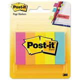 Post-it 670-5 plakstrips Page Marker smal, 15 x 50 mm, neonkleuren, 5x100 vellen