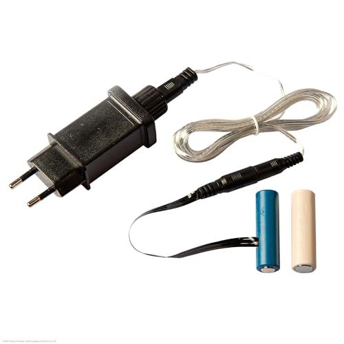 Hellum Batterijadapter 2 x AA voor batterijvak 2 x AA, vervangt batterijen AA in batterijvak, batterijadapter 3 V met 1,8 m transparante kabel, AA voedingsadapter voor AA batterijen, voor binnen