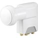 Goobay 67272 Universele Quad LNB digitale satellietontvangst 4 deelnemers direct digitale televisie UHD 8K F bus weersbescherming SAT DVB-S2 wit
