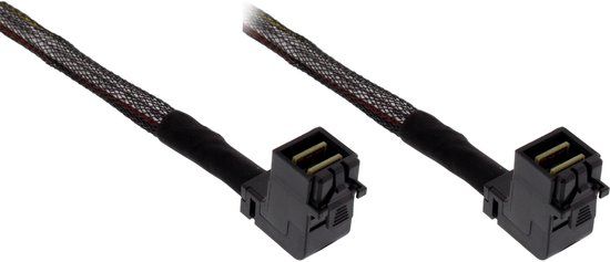 InLine Mini SAS HD-kabel, SFF-8643/SFF-8643, beide zijden haaks, 0,5m