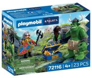 PLAYMOBIL 72116 Troll et trésor, Chevaliers du Lion, Chevaliers d'aventure, 23 pièces, à partir de 4 ans