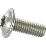 Vis à métaux tête bombée embase collerette Torx T20 M4x30 filetage total Inox A2 - 2000 pièces