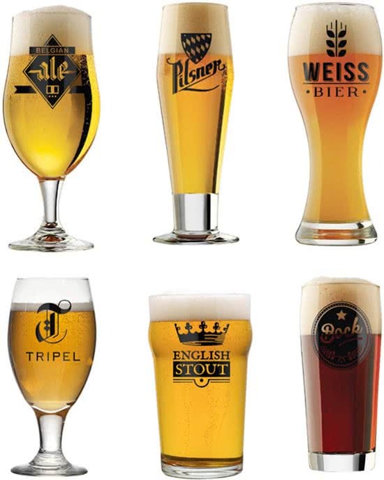 Balvi Bierglas set lHÃdoniste Glas Helder Set van 6