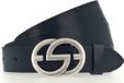 Vanzetti Leren Riem Full Leather Buckel Belt W95 Navy Donkerblauw
