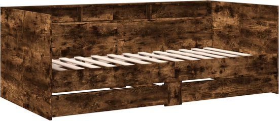 vidaXL Slaapbank met lades zonder matras 75x190 cm gerookt eikenkleur