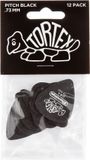 488P.73 Jim Dunlop Tortex Pitch Black Plectrums - 0.73 mm - Player's Pack 12 Stuks