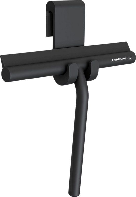 Minismus Douchewisser Zwart met Ophanghaak - 21 cm - Raamtrekker