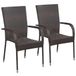 VidaXL Tuinstoelen stapelbaar 2 stuks polyrattan bruin