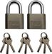 Bahama Warenvertriebs Gmbh Cadenas - 2x pièces - anse courte - 5 x 7,5 cm - acier