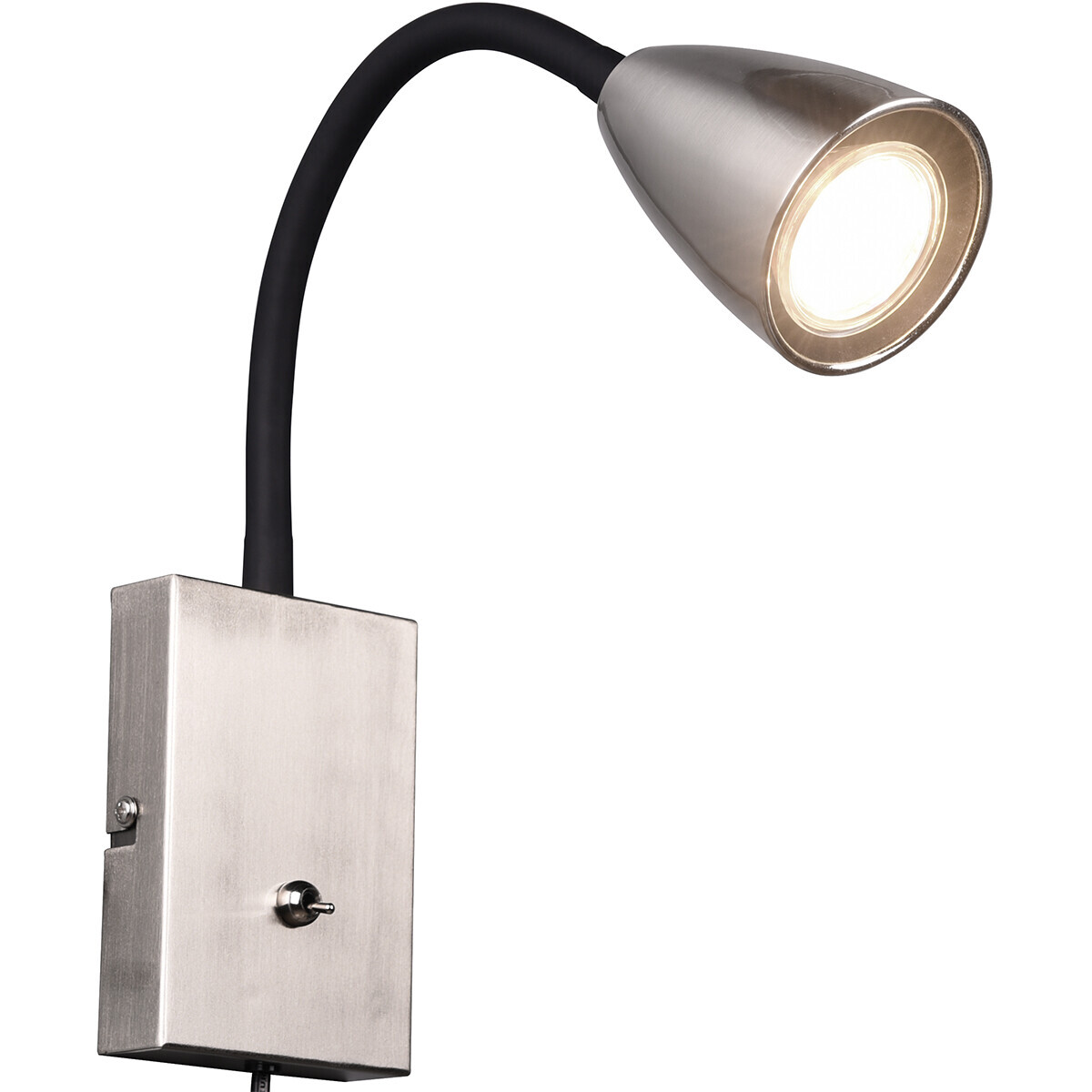 BES LED LED Wandspot - Wandverlichting - Trion Wolly - GU10 Fitting - 1-lichts - Rechthoek - Mat Nikkel - Aluminium