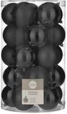 House of Seasons Boules de Noël - 25 pièces - noir - 8 cm - plastique