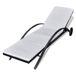 vidaXL Lit de jardin avec coussin et roulettes poly rotin noir