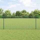vidaXL Gelast draadhek met palen 10 x 1 m gegalvaniseerd staal groen