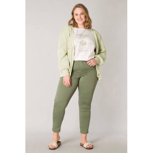 Yesta 7/8 skinny broek groen