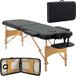 Icecat Lit de massage pliable professionnel, hauteur réglable, noir, avec housse de transport