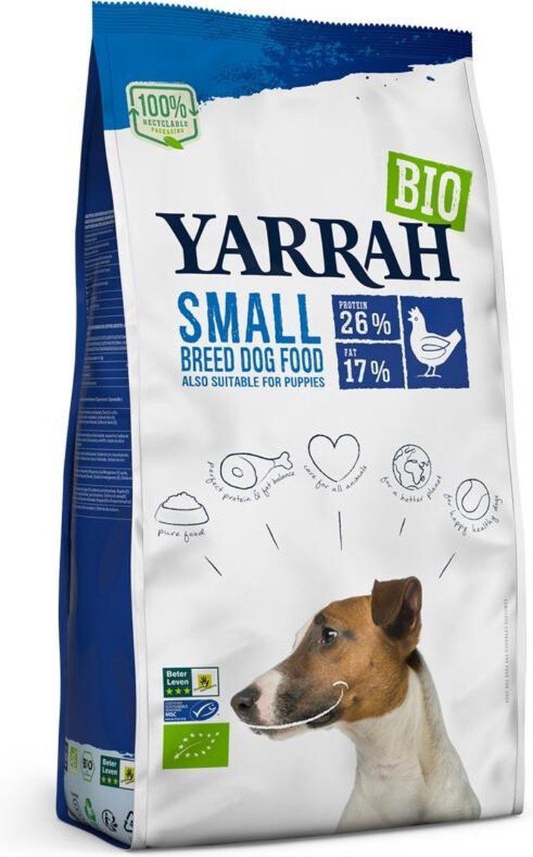 YARRAH 4x Biologisch Hondenvoer Adult Small Breed Kip 2 kg
