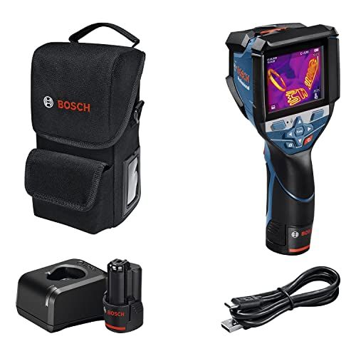 Bosch 12V System warmtebeeldcamera GTC 600 C (2x 12V accu, met appfunctie, temperatuurbereik: -20°C tot +600°C, resolutie: 256 x 192px, opbergtas) - Amazon Edition