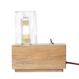 Homemania 7010-001-CM Idea-tafellamp, bureaulamp, bureau, nachtkastje, hout, eiken, 10 x 19 x 22 cm, 1 x E27, max. 100 W