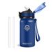 Vikastar Thermosfles, 500 ml, BPA-vrij, thermosfles voor warme dranken, lekvrij, drinkfles voor kinderen, roestvrij staal, drinkfles voor volwassenen, school, fitnessstudio, fietsen, donkerblauw