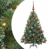 vidaXL Kunstkerstboom met 150 LED, Standaard, Groen, 120 cm, PE en PVC