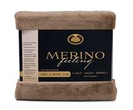 Gözze Cosy deken, Merino Feel, omkeerbaar, zwaargewicht 600 g/m², 150 x 200 cm - Taupe