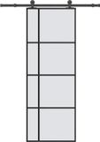 vidaXL Schuifdeur met beslag 76x205 cm ESG-glas en aluminium