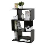 Furinno Boekenrek met asymmetrische legplanken, hout, espresso, 30 x 59,9 x 94,79 cm