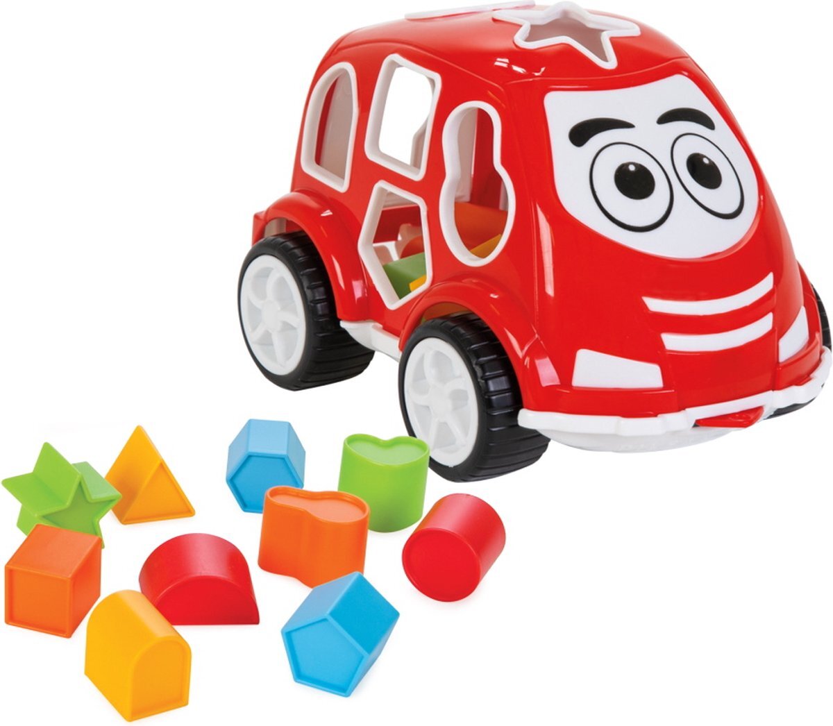 Pilsan Smart Auto Rood Vormenstoof met geometrische figuren - spelend kleuren en vormen leren baby