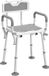 HOMCOM Tabouret de douche - Alliage d'aluminium - 56,5x53,5x87cm - Gris
