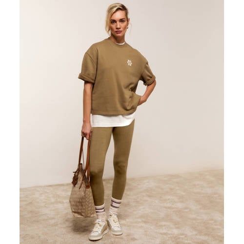 JOSH V Yasmine leren sneakers - kaki/wit