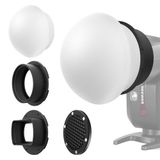 NEEWER Siliconen Flash Diffuser met raster en twee magnetische adapterringen compatibel met Godox V1/V1 PRO NEEWER NW620 NW700 NW760 Z880 Z760 Vierkante kop & Z1 Z2 ronde kop camera Speedlight, CRS4