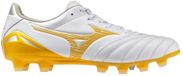 Mizuno Morelia Neo IV Pro Voetbalschoenen FG - Wit/Goud/Cool Gray - Maat 43