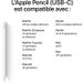 Apple Pencil (USB-C) stylus, nauwkeurig, lage latentie, magnetische bevestiging, USB-C opladen